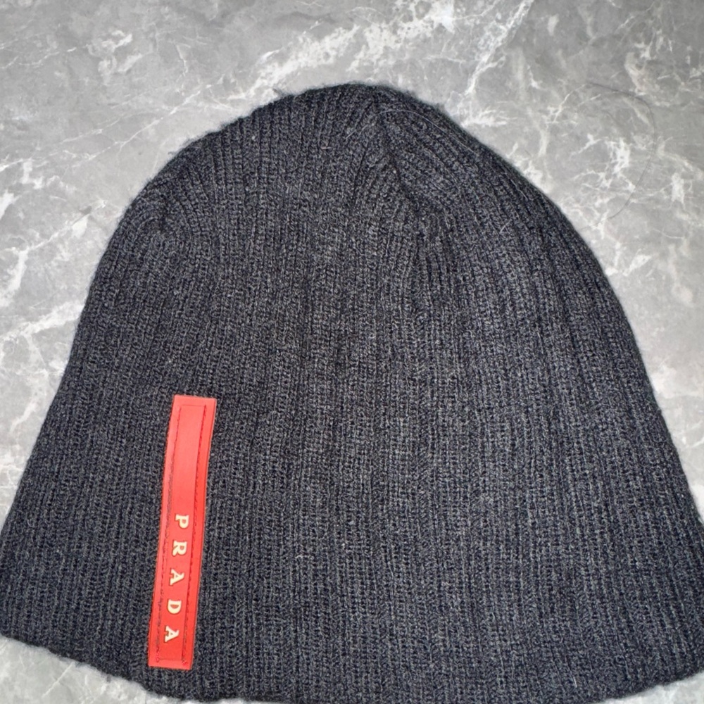 Prada Black Beanie with Red Detail - Picture 4 of 4